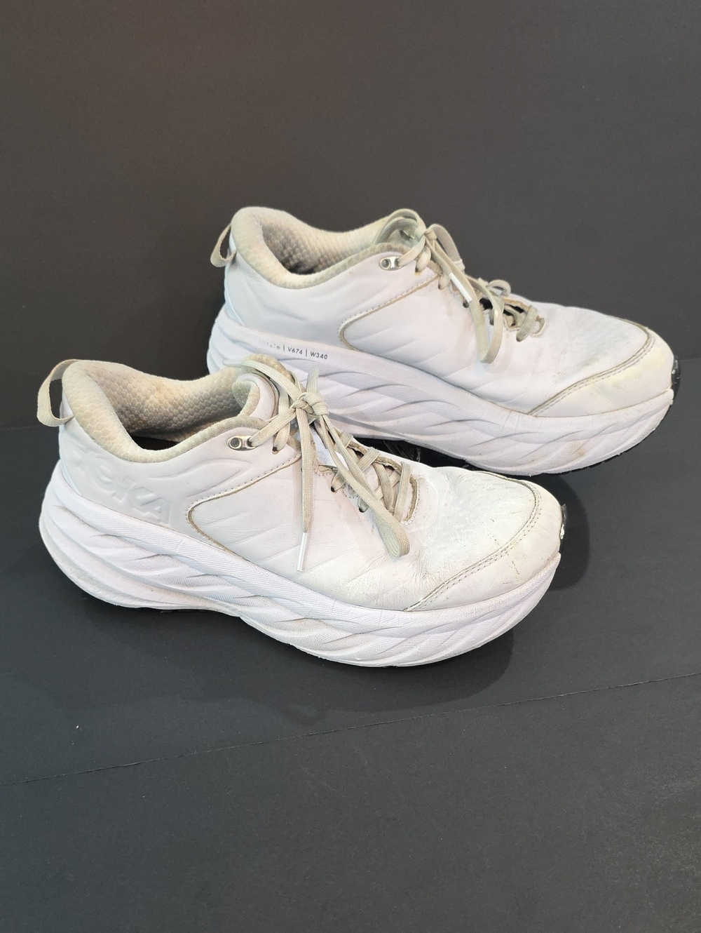 Hoka Bondi SR Women's White Lace-Up Cushioned Sneakers Size 10